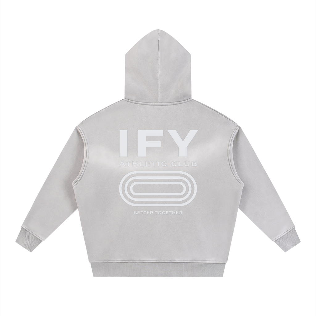 Sunfade Two-way Zipper Boxy Fleece Hoodie