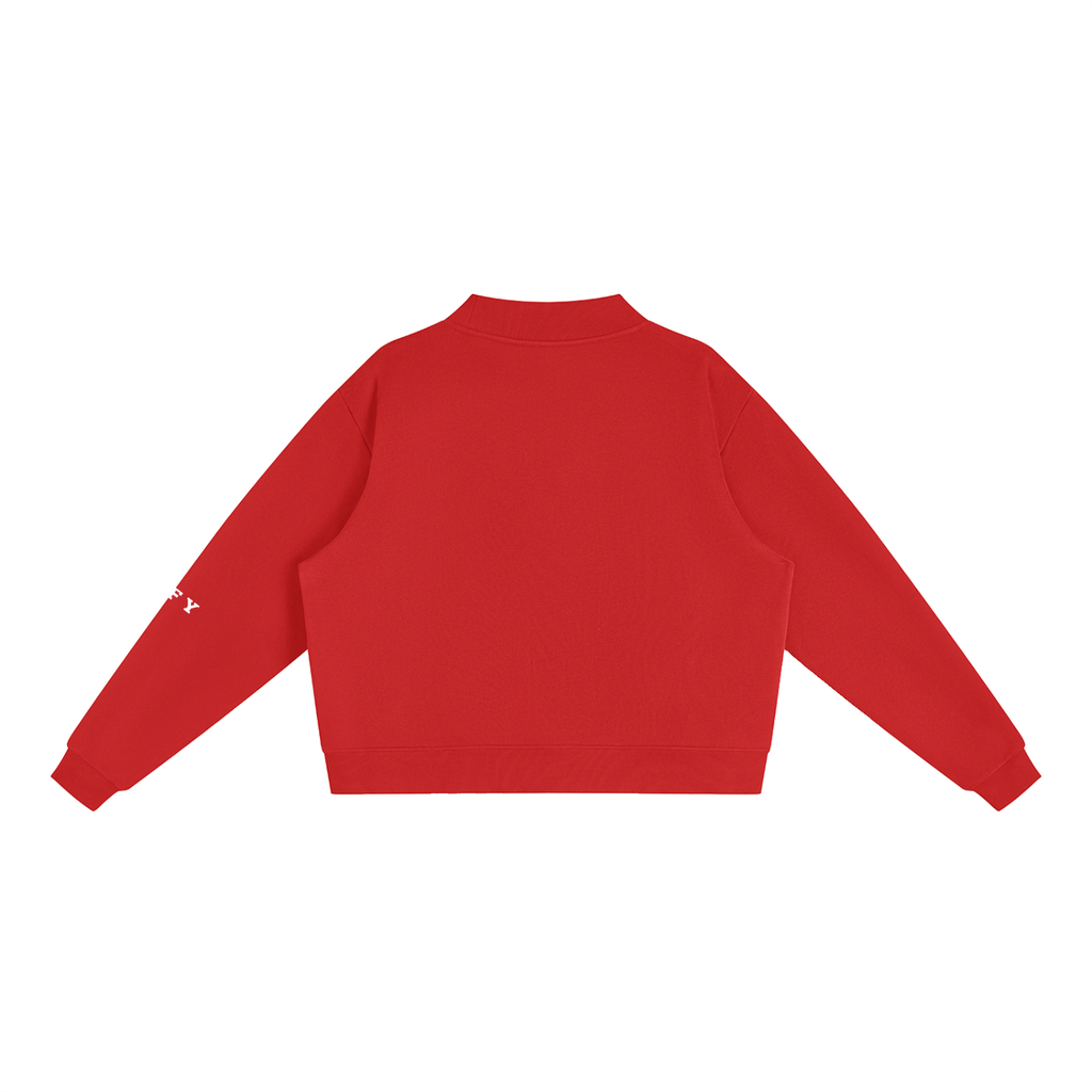 Essential Fleece Mock-Neck Crew Sweatshirt
