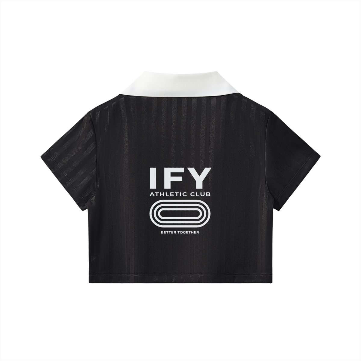 Cropped Jersey with Contrast Collar