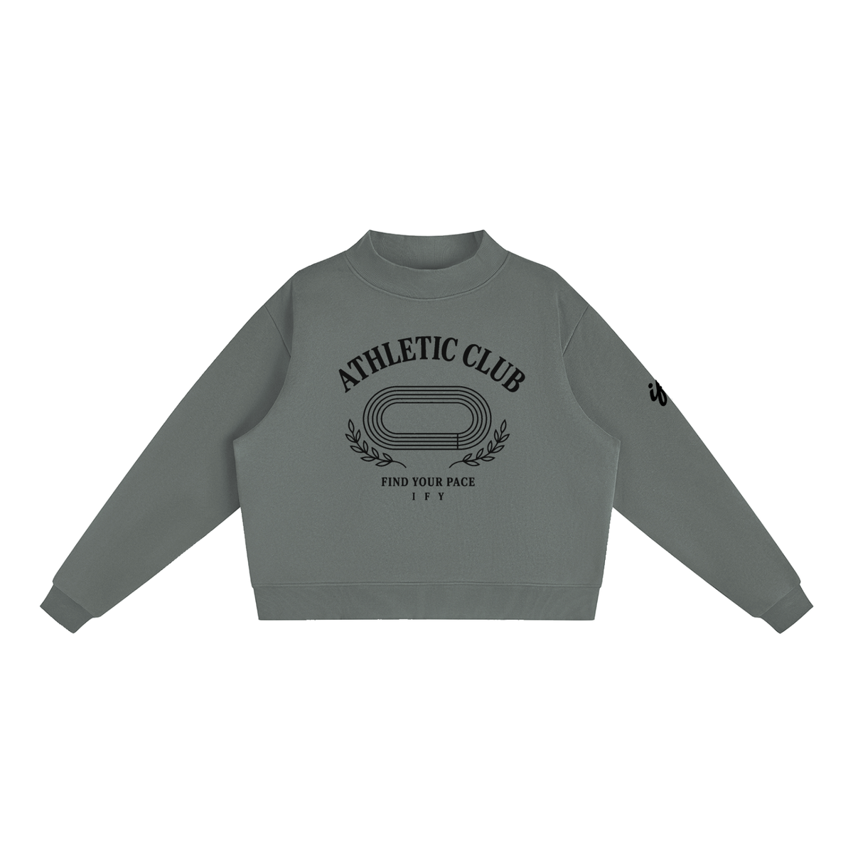 Oversized Mock-Neck Fleece Sweatshirt