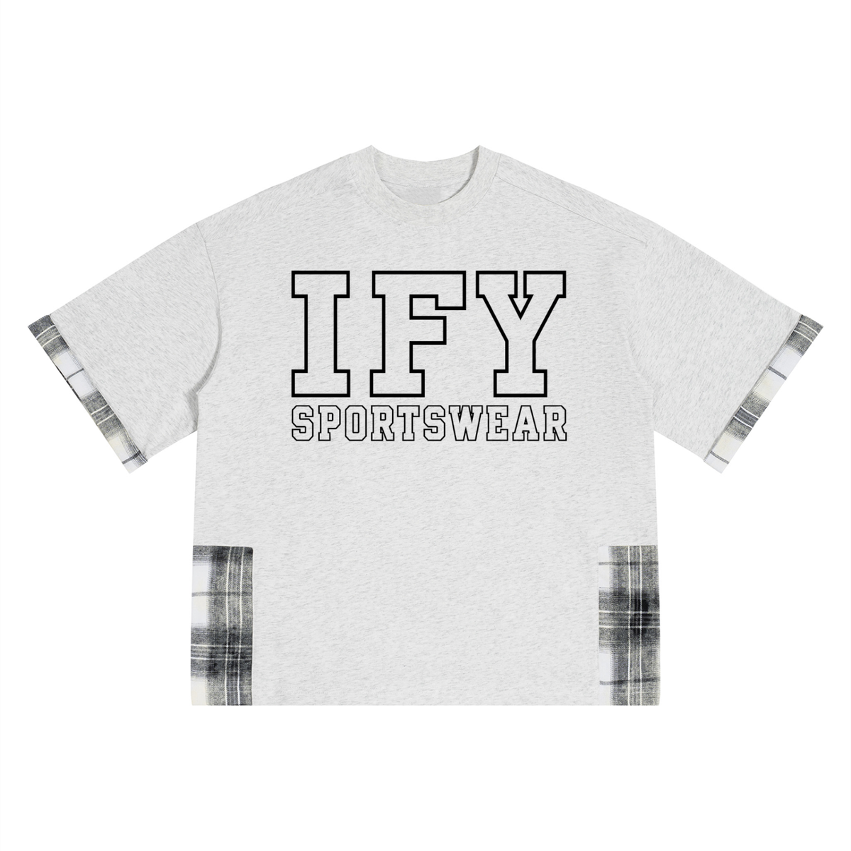 Plaid Panelled T-Shirt