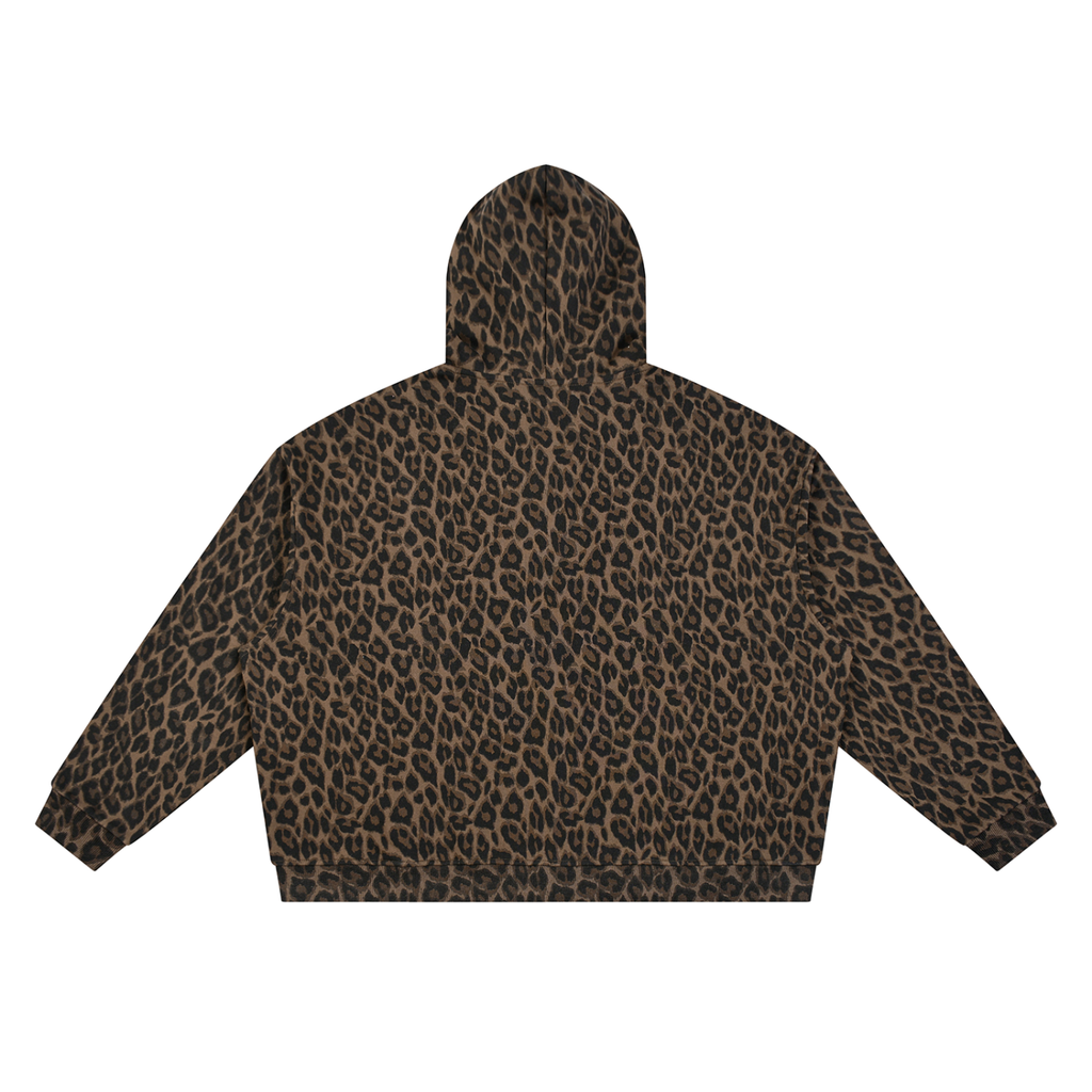 Unisex Leopard Full Zip Hoodie
