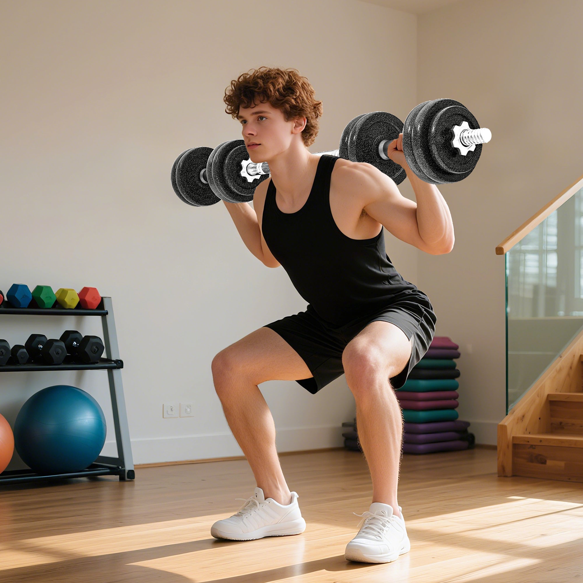 SPORTNOW 2-in-1 Adjustable Dumbbells Set, 30kg For Men & Women