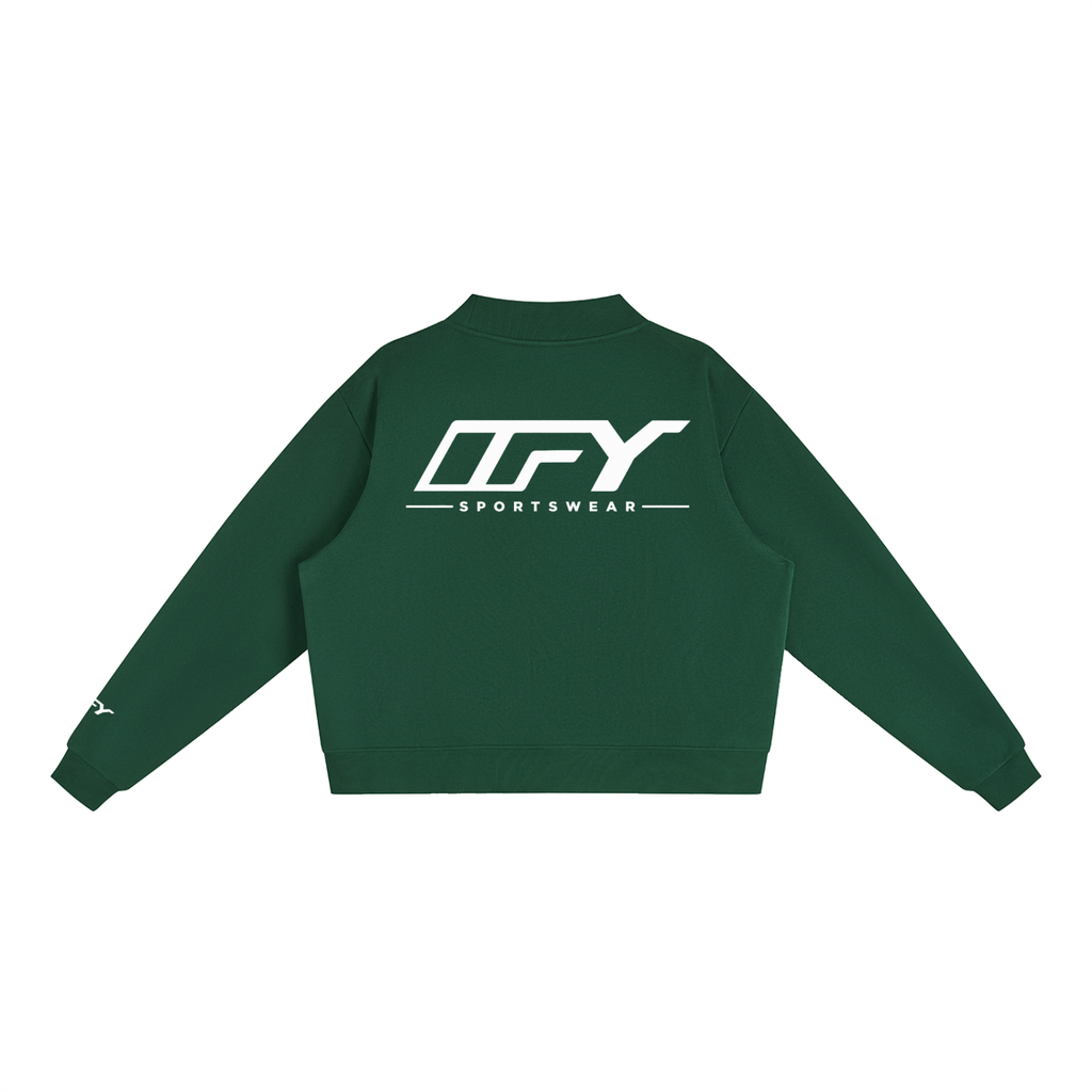 Essential Fleece Mock-Neck Crew Sweatshirt