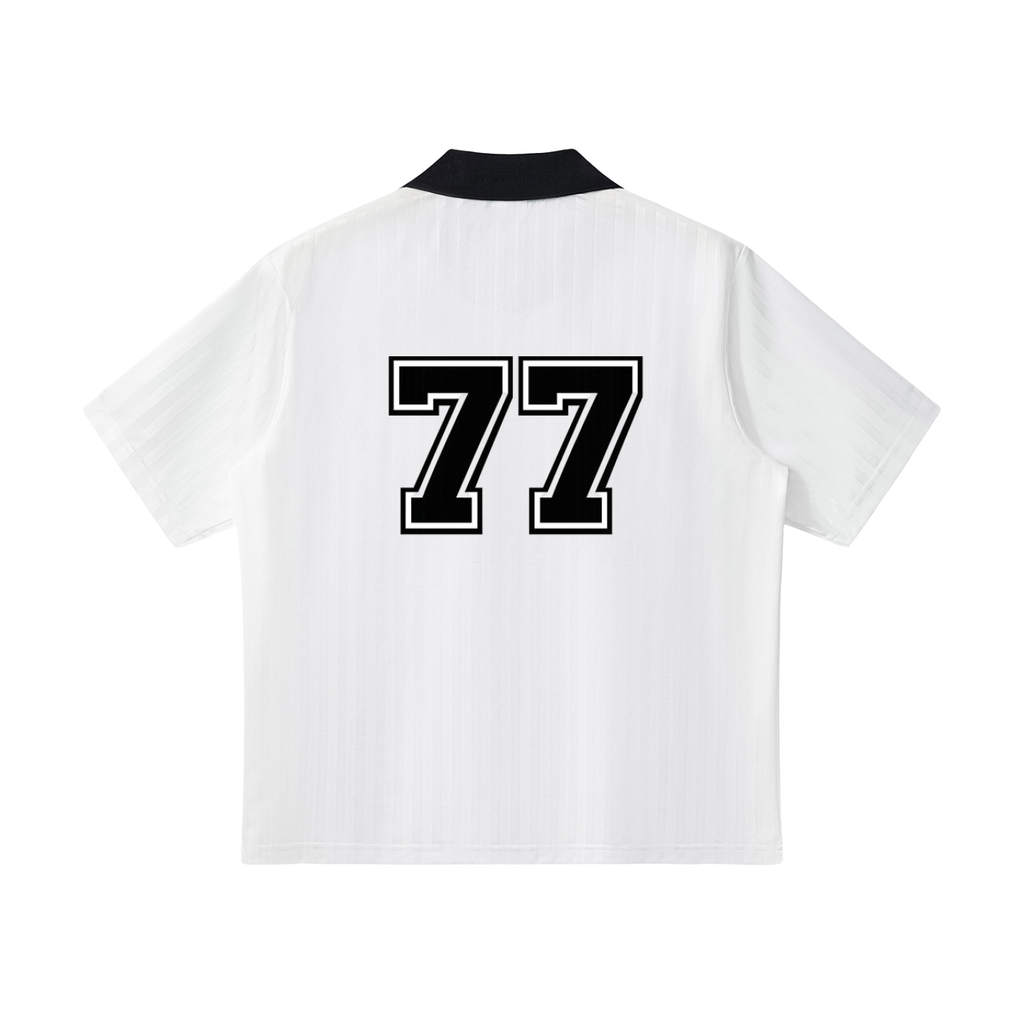 Contrast Collar Striped Soccer Jersey