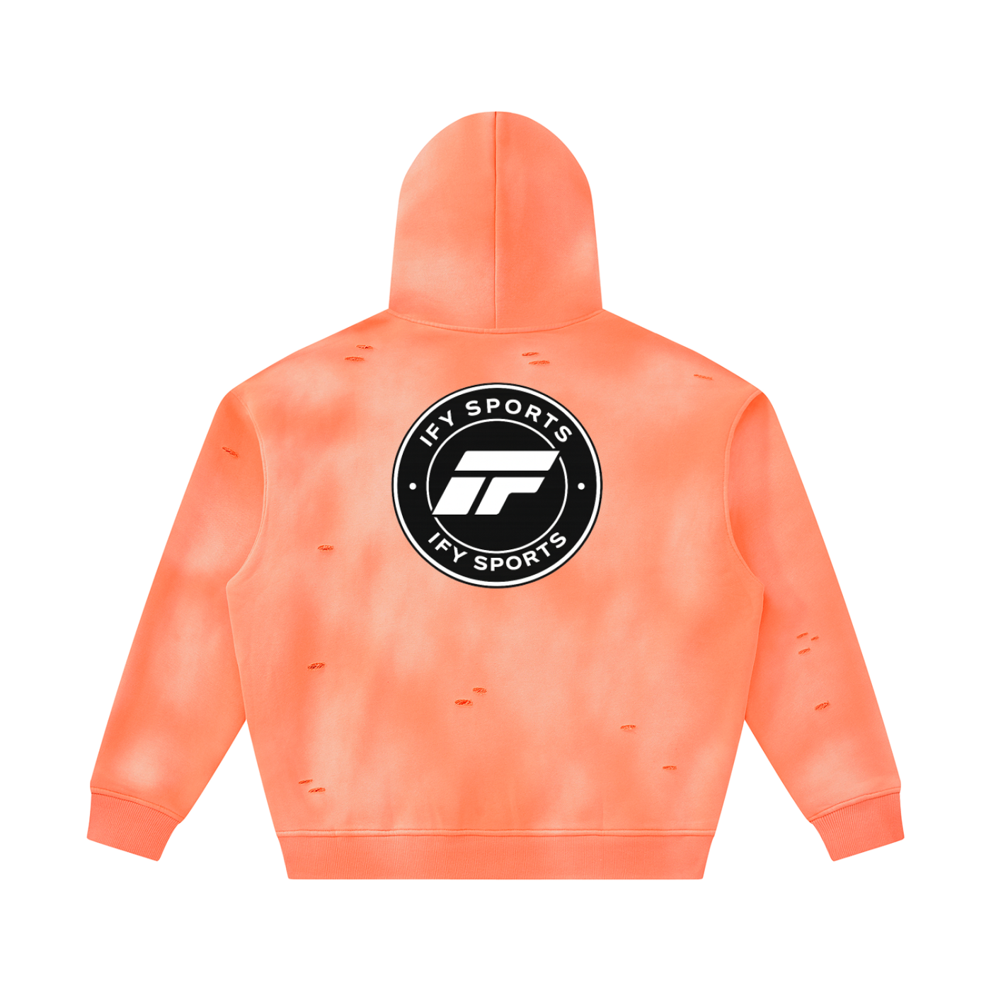 Unisex Sunfade Frayed Fleece Hoodie