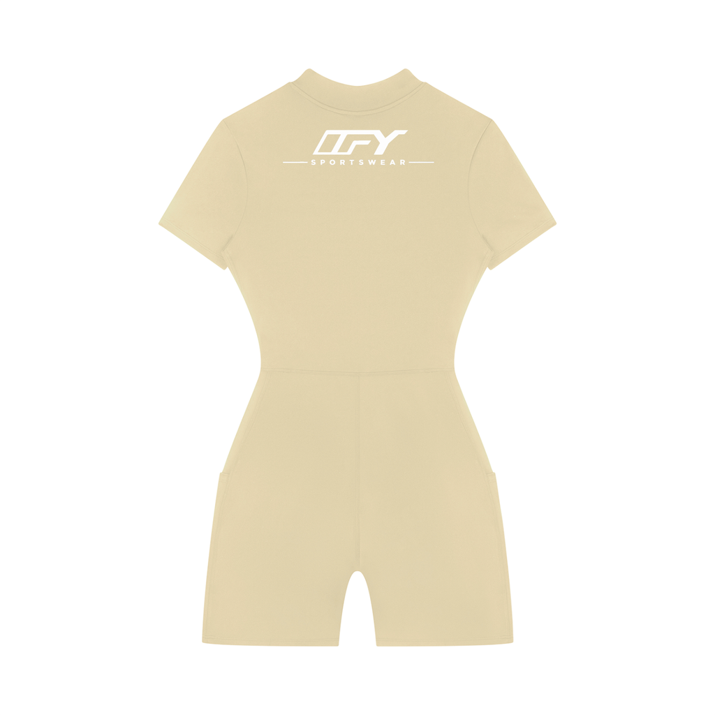 Women's Quarter-Zip Short Sleeve Romper