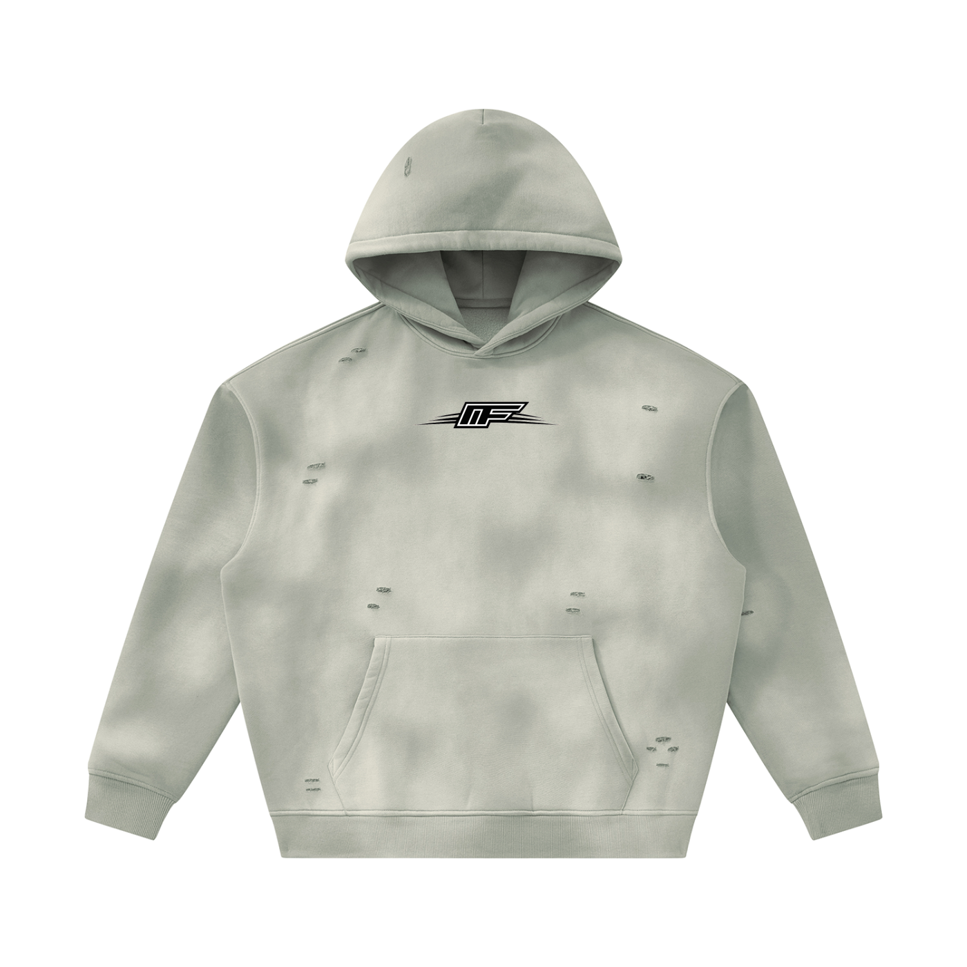 Unisex Sunfade Frayed Fleece Hoodie