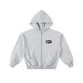 Contrast-Stitched Boxy Fleece Zip Hoodie