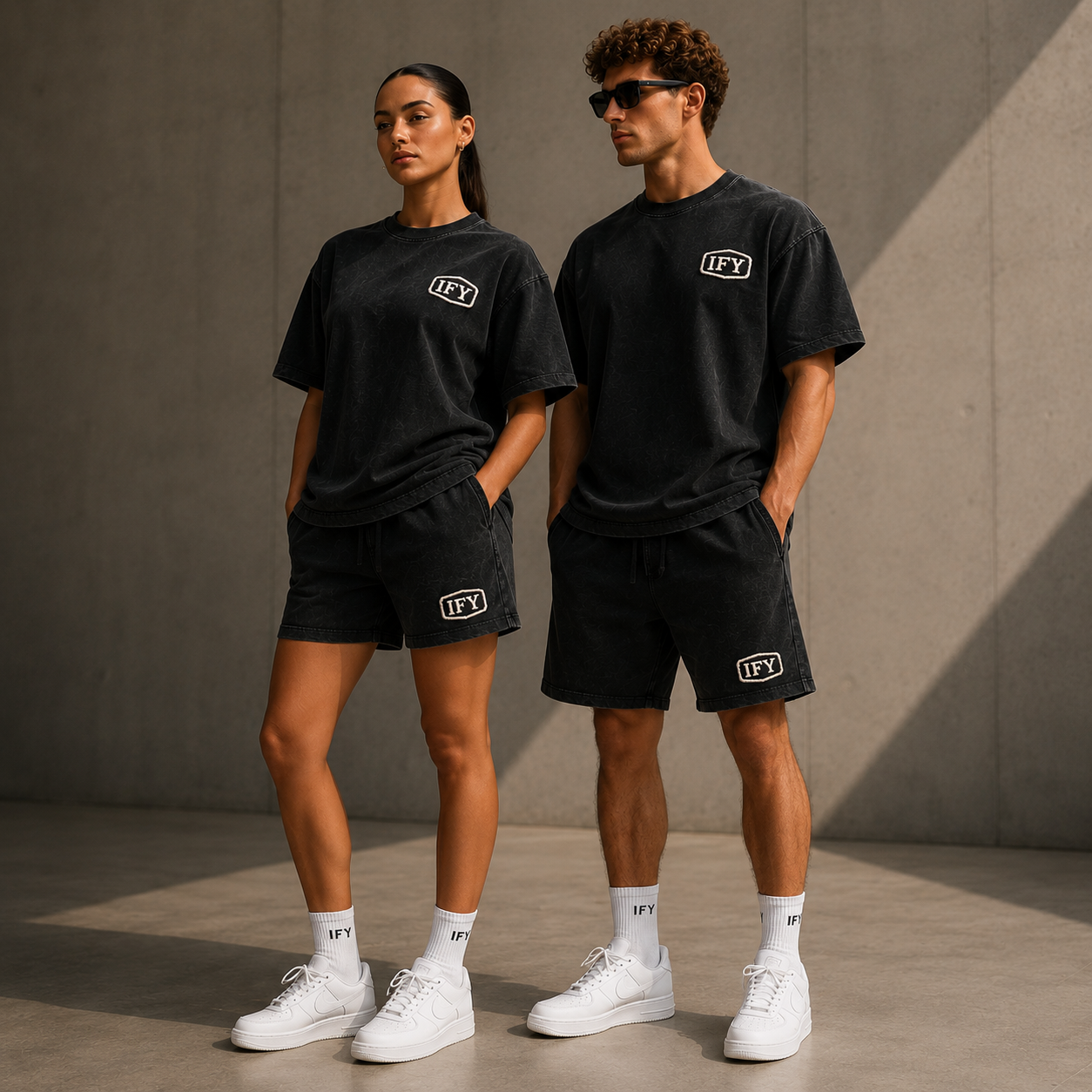 Mineral Wash Waffle Knit Shorts