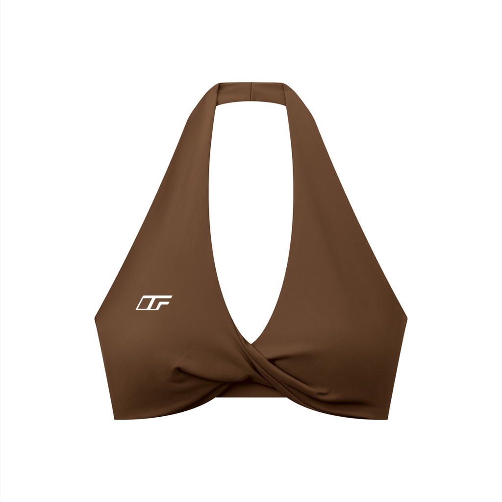 Women's Pleated Halter Sports Bra
