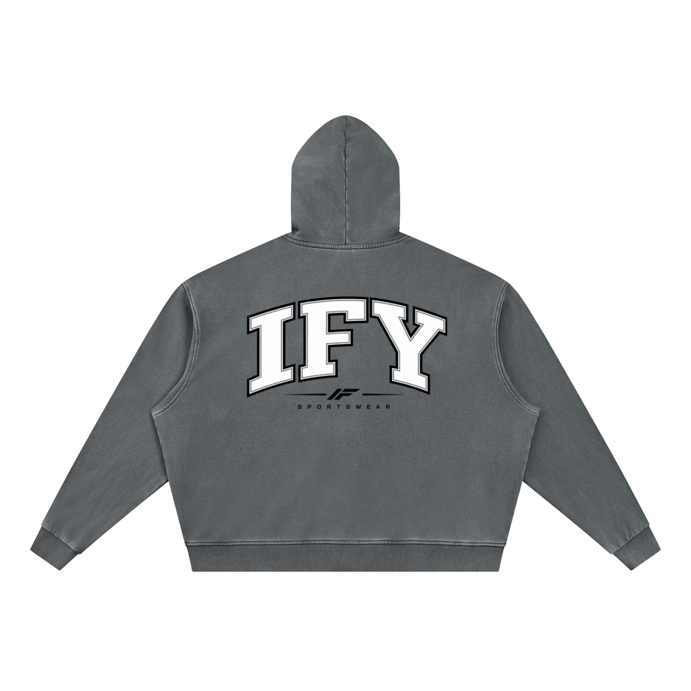 Unisex Vintage Wash Full Zip Boxy Hoodie