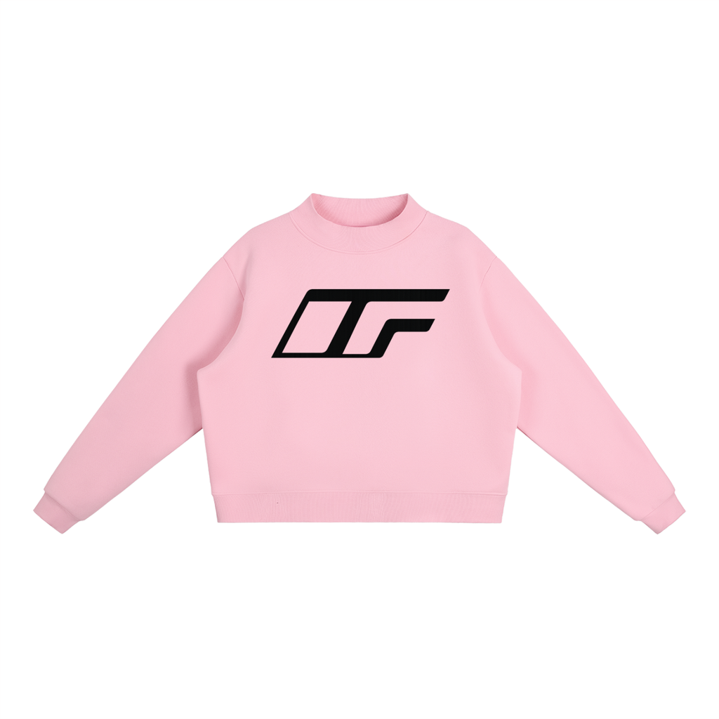 Essential Fleece Mock-Neck Crew Sweatshirt