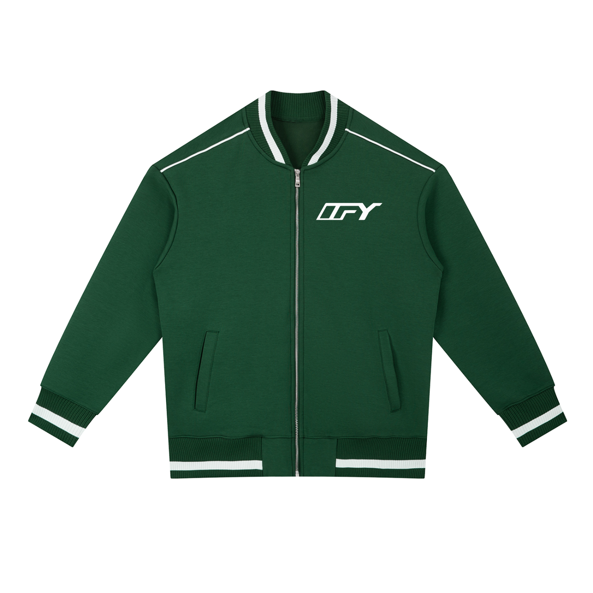 Contrast Piping Zip Bomber Jacket