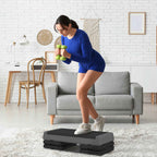 SPORTNOW Adjustable Fitness Stepper, With Non-Slip Surface, For Home, Gym, Office Workout, Grey