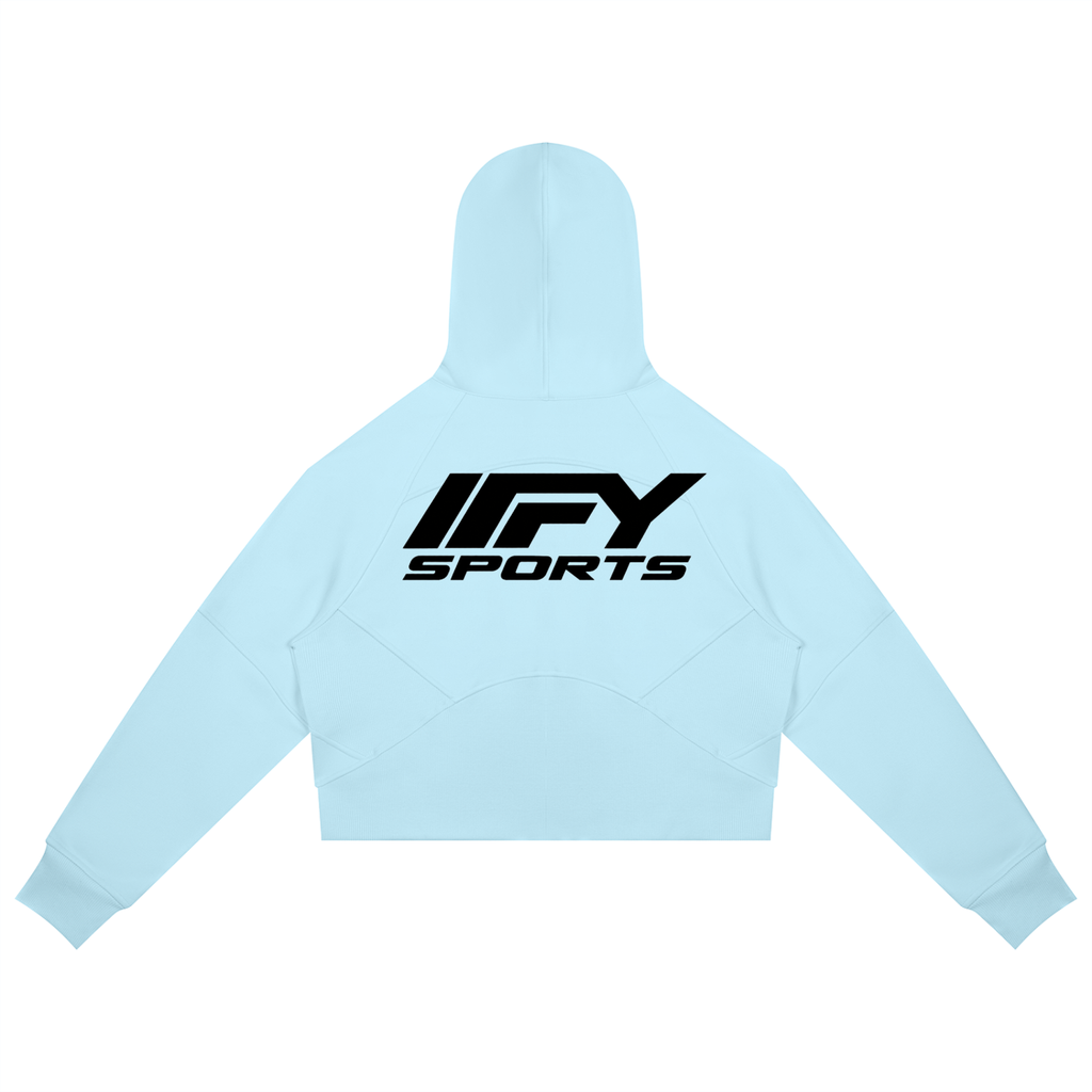 Cropped Zip Hoodie & Wide-Leg Fleece Set