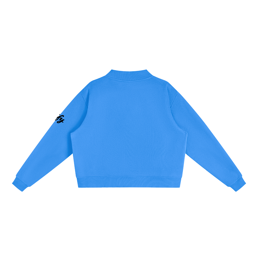 Oversized Mock-Neck Fleece Sweatshirt