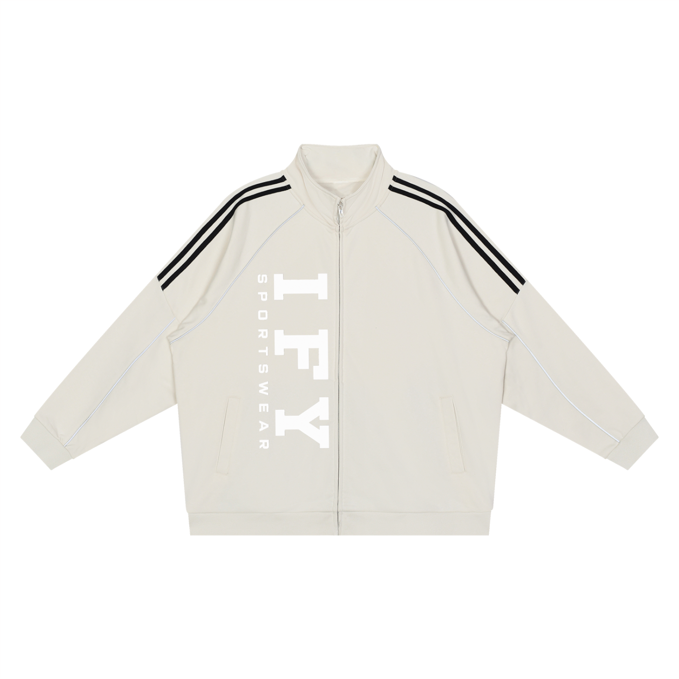 Reflection Striped Raglan Sleeve  Jacket