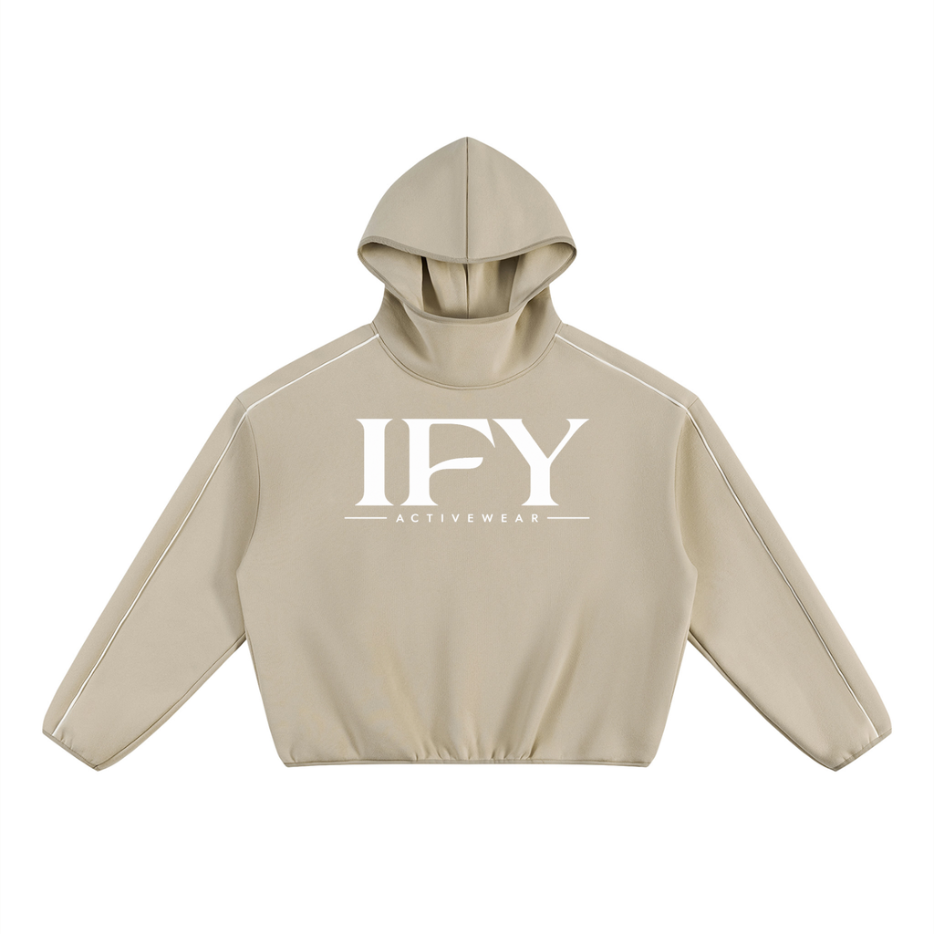 Unisex Boxy Piping Fleece Hoodie