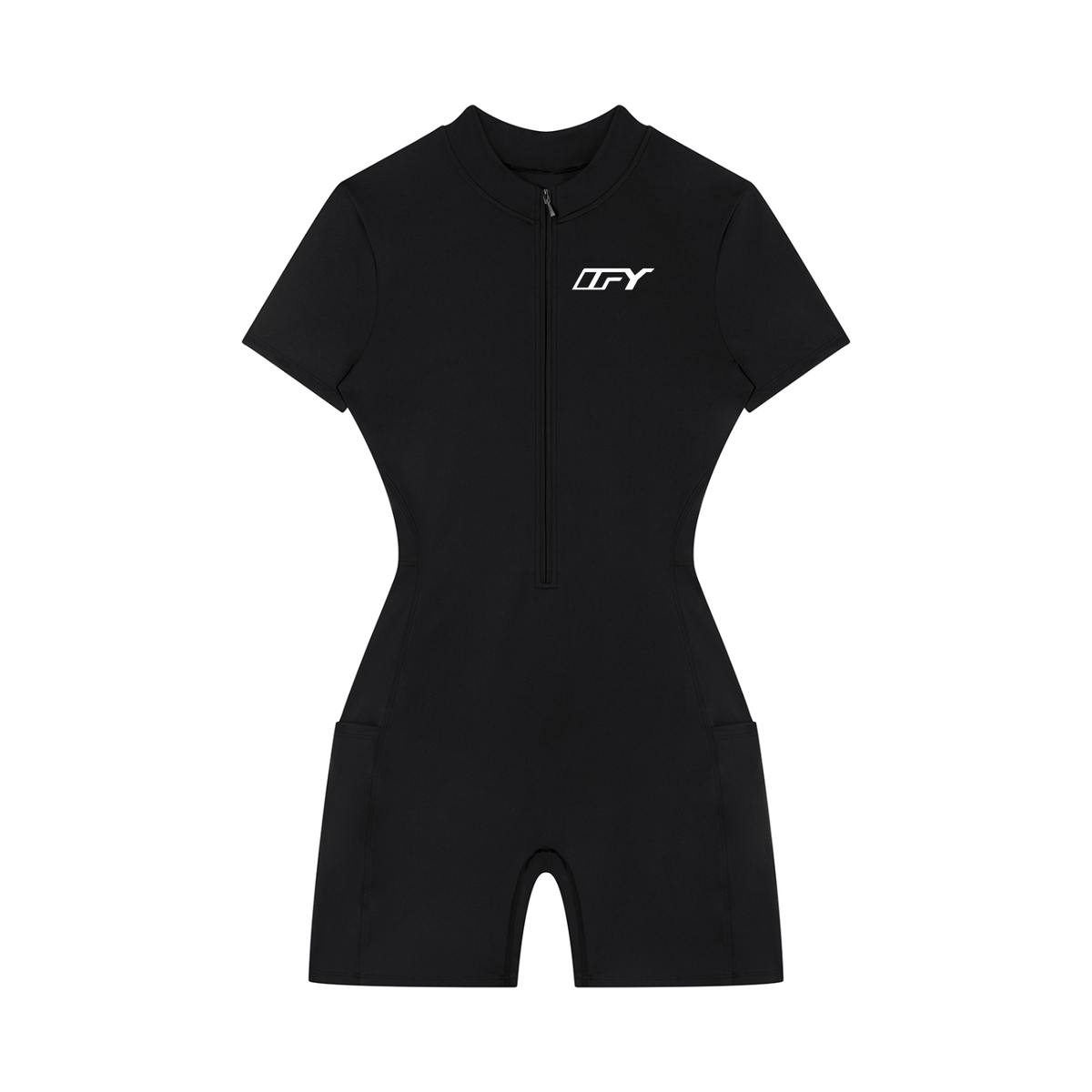 Women's Quarter-Zip Short Sleeve Romper