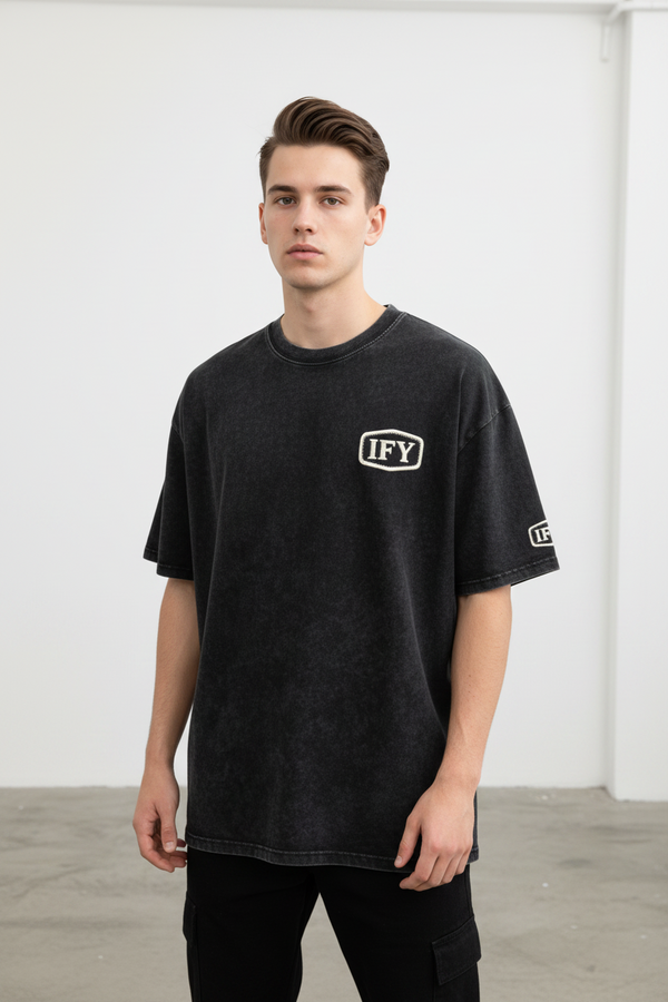 Snow Washed Oversized Cotton T-Shirt
