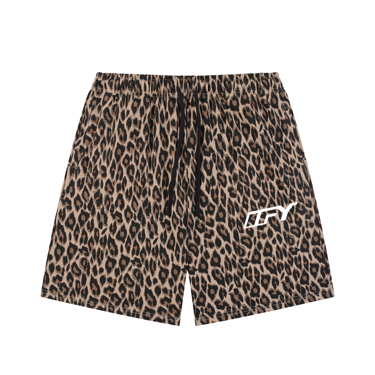 Unisex Heavyweight Leopard Drawstring Shorts