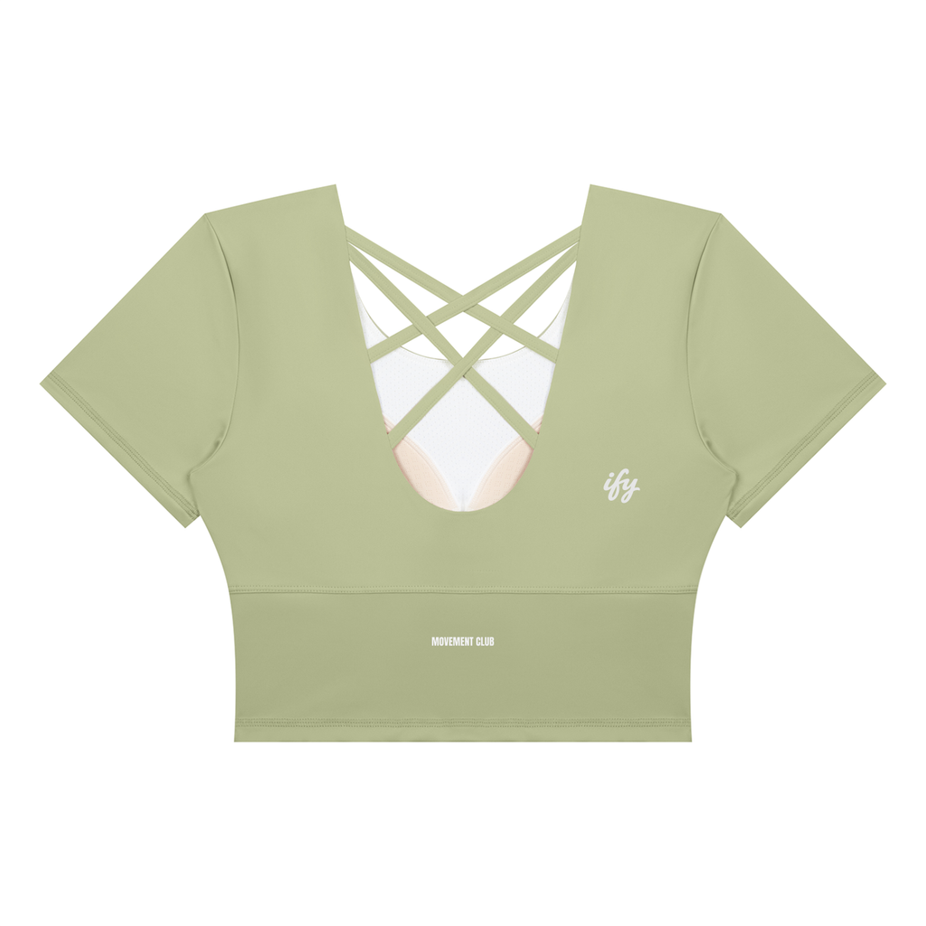 Short-Sleeve Yoga Crop T-Shirt