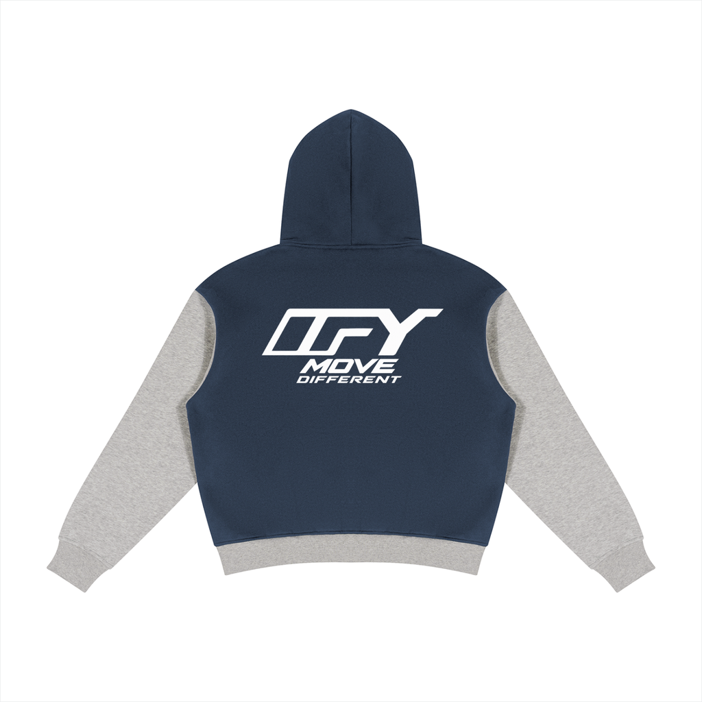 Unisex Color Block Fleece Full Zip Hoodie