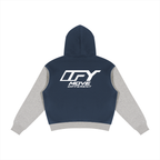 Unisex Color Block Fleece Full Zip Hoodie