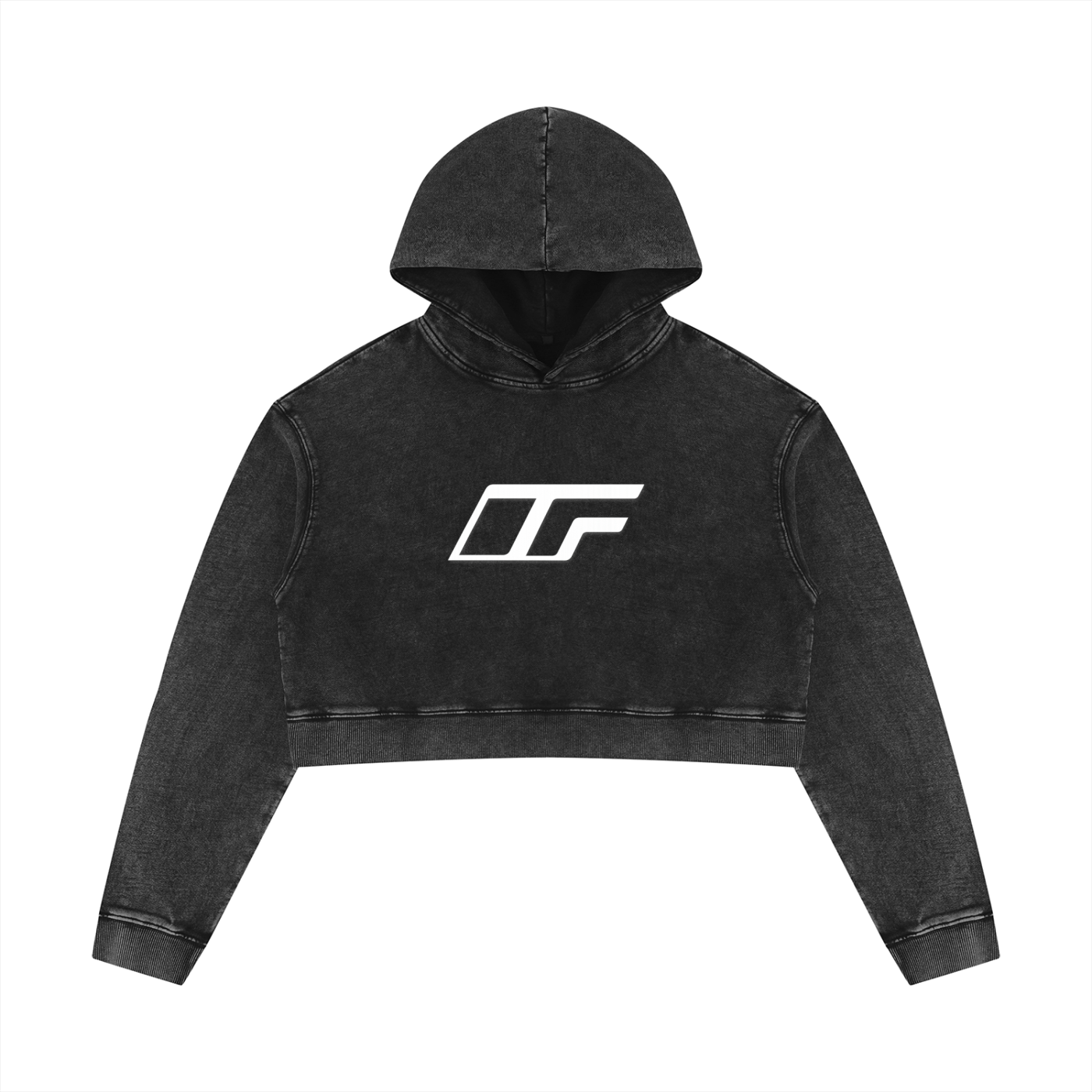 Elevate Your Everyday Look with Our Women's Mineral Washed Crop Hoodie