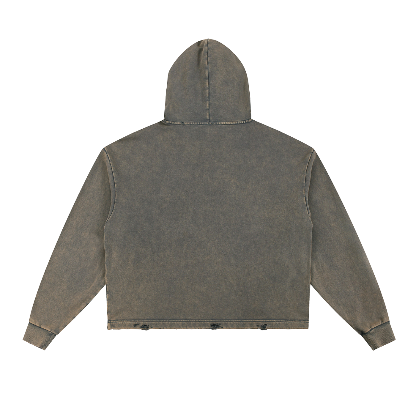 Vintage Washed Frayed-Hem Hoodie - Premium Fleece Gym Hoodie | BRACE