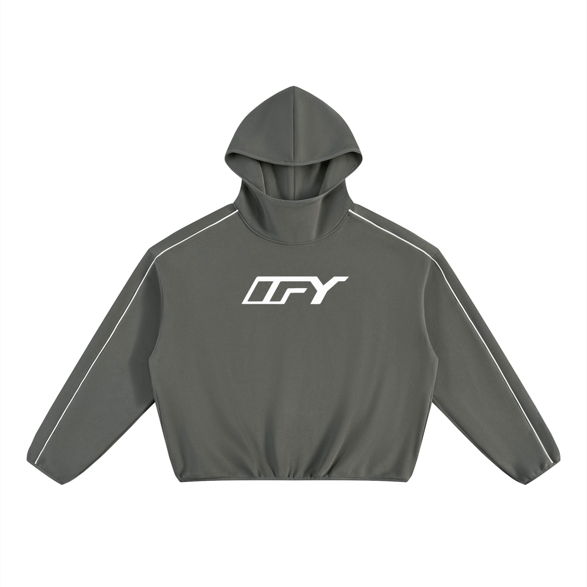 Unisex Boxy Piping Fleece Hoodie