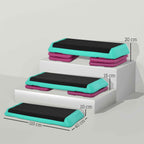 3-Level Aerobic Step 10/15/20cm Steppers For Exercise Workout W/ Non-Slip Top Compact Stepper Home Office Indoor Outdoor Fitness Equipment