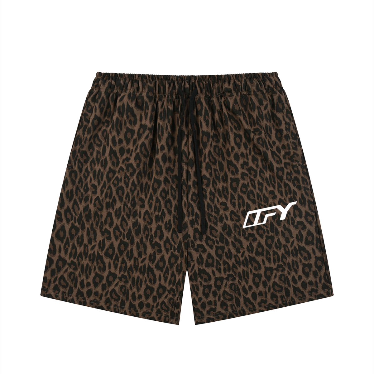 Unisex Heavyweight Leopard Drawstring Shorts