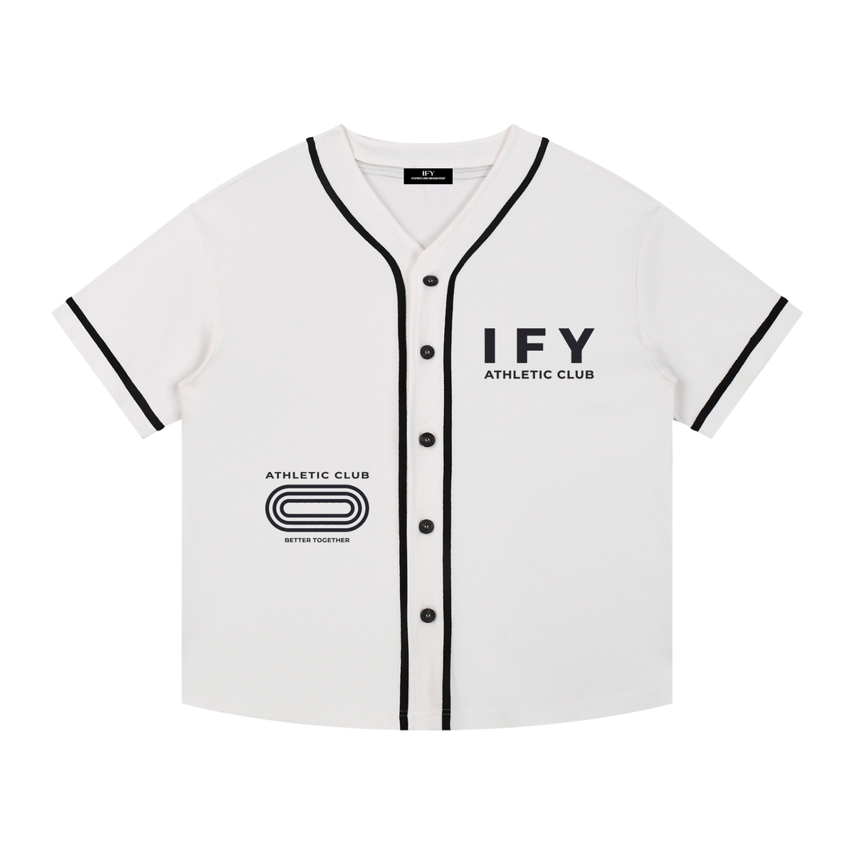 Contrast Piped Button-Up Baseball Jersey