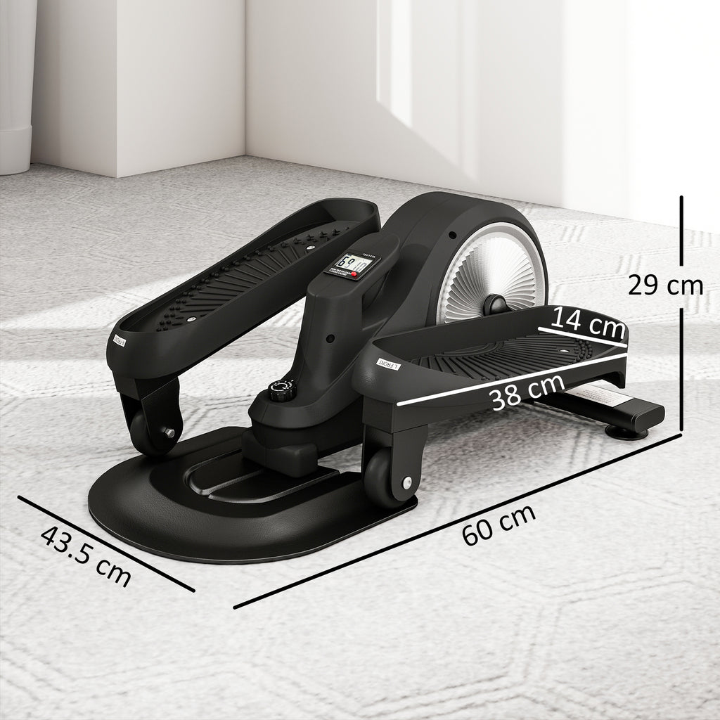 SPORTNOW Under Desk Elliptical Machine With LCD Monitor, 8 Adjustable Magnetic Resistances For 2-in-1 Seat & Stand Up Exercise - IFY Sports