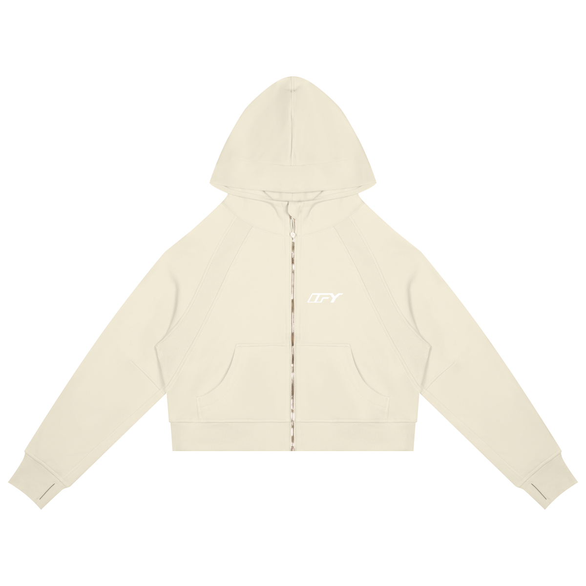 Cropped Zip-Through Hoodie