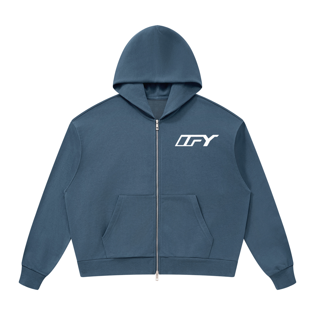 Unisex Drop Shoulder Full Zip Hoodie - Comfort Meets Style for Every Occasion