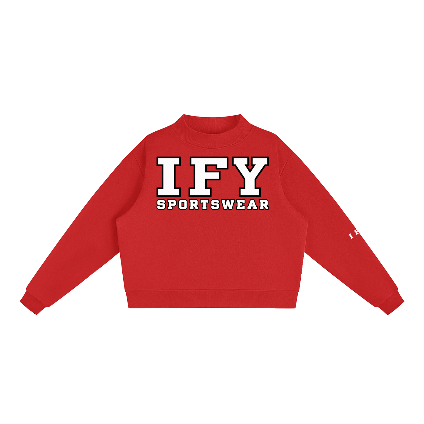 Essential Fleece Mock-Neck Crew Sweatshirt