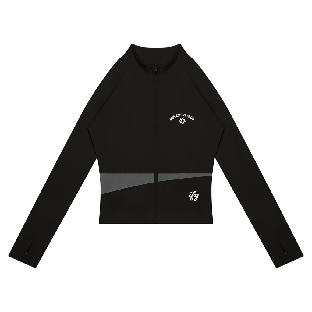Panelled Cropped Full-Zip Yoga Jacket