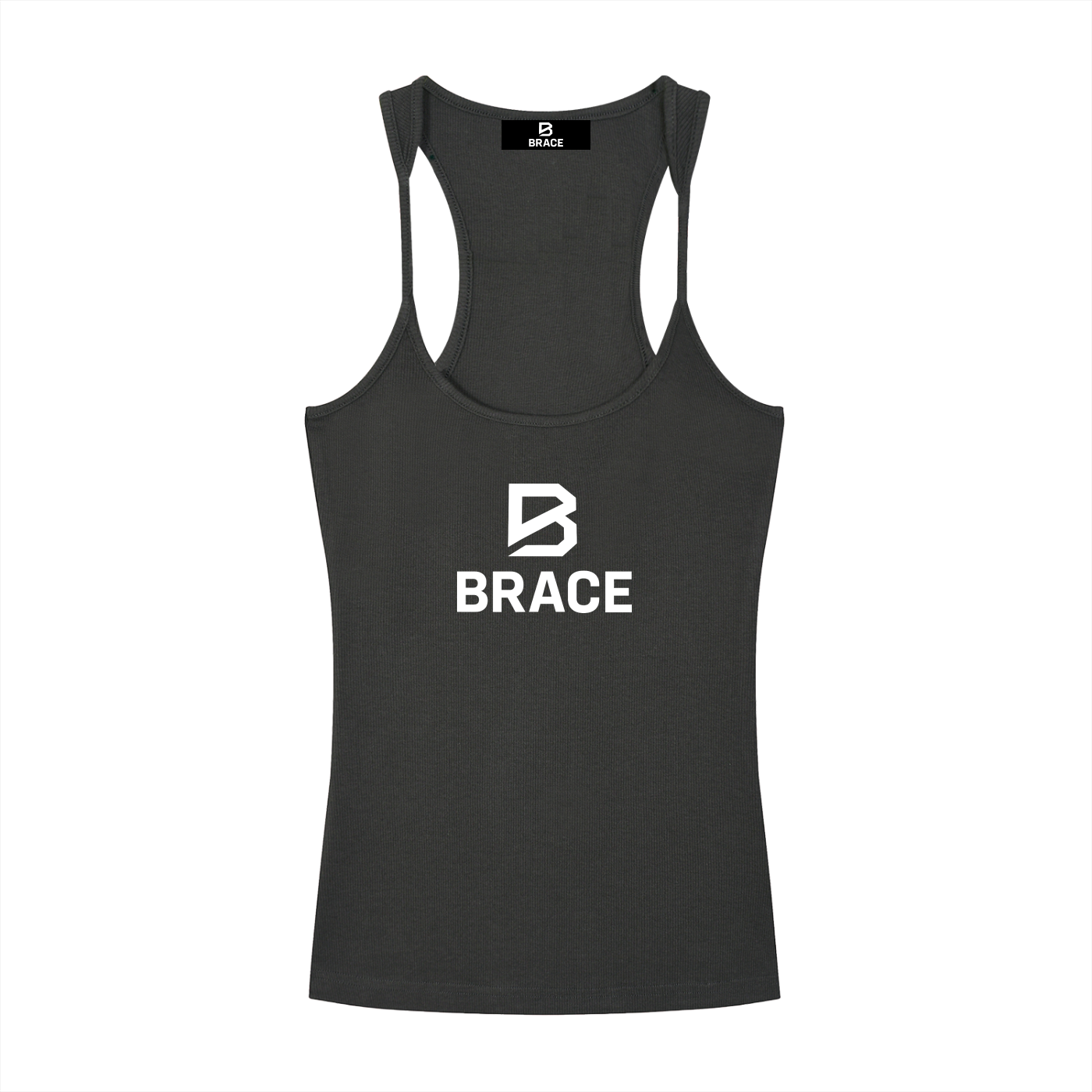 BRACE Slim Fit Ribbed Racerback Tank Top