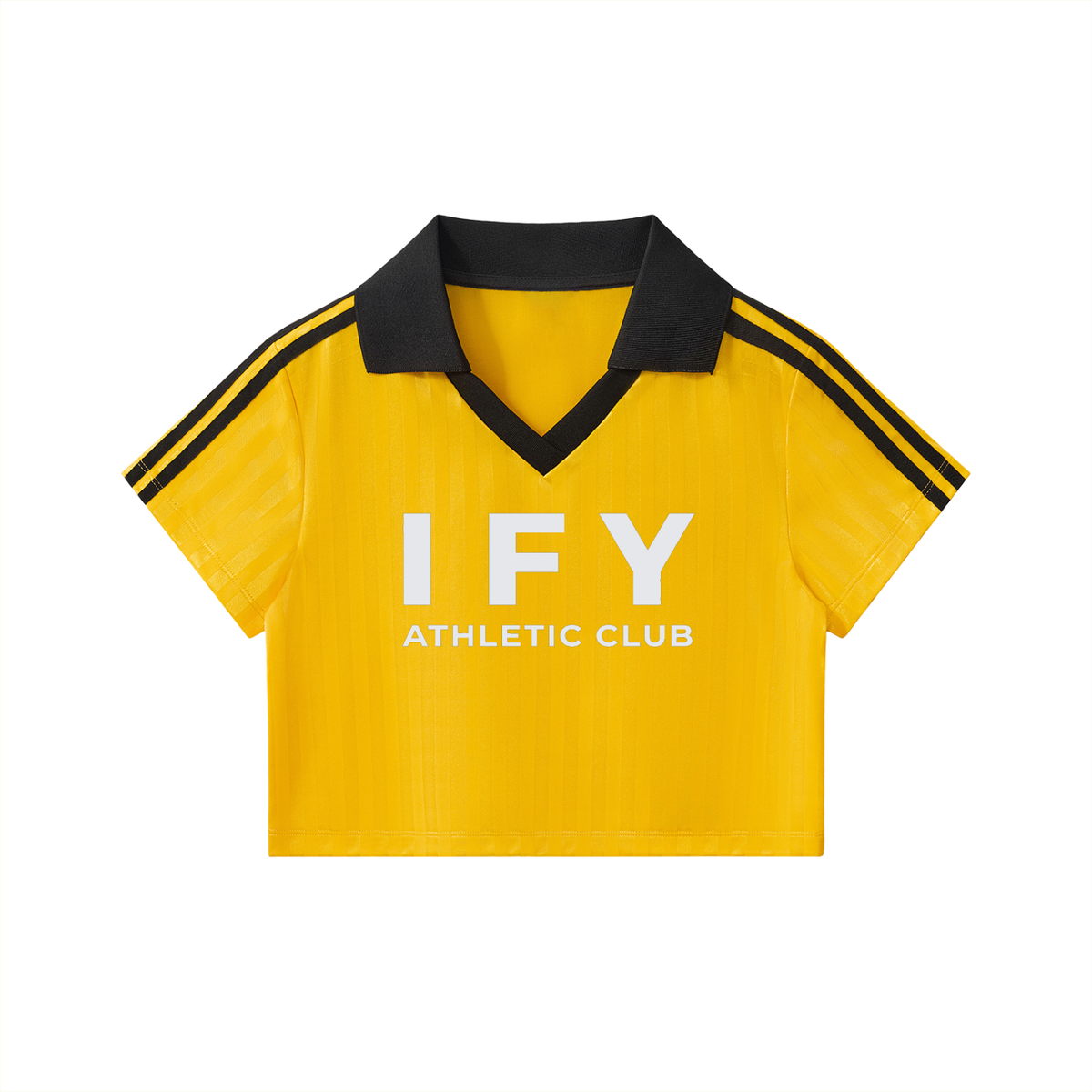 Cropped Jersey with Contrast Collar