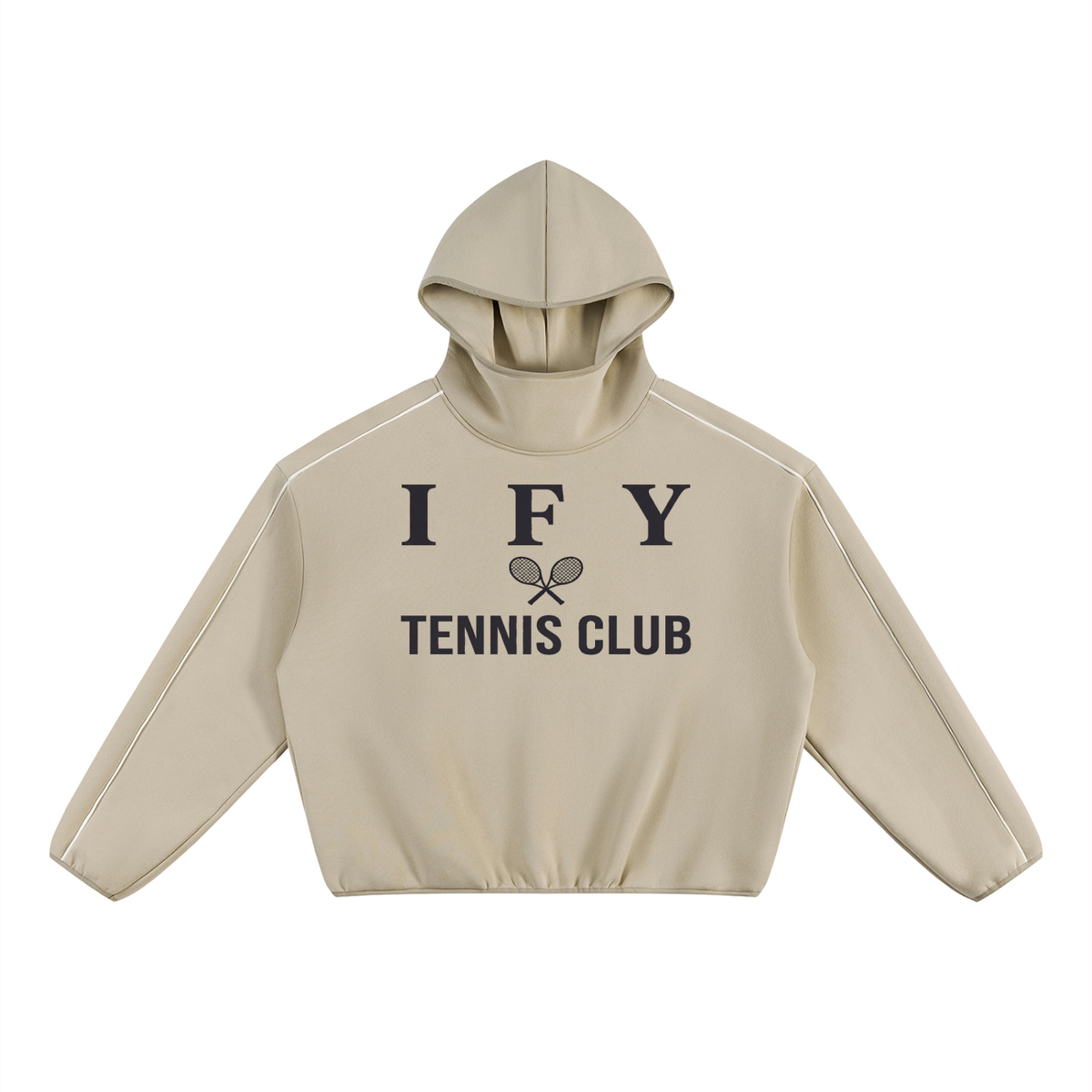 Boxy Piping Fleece Hoodie