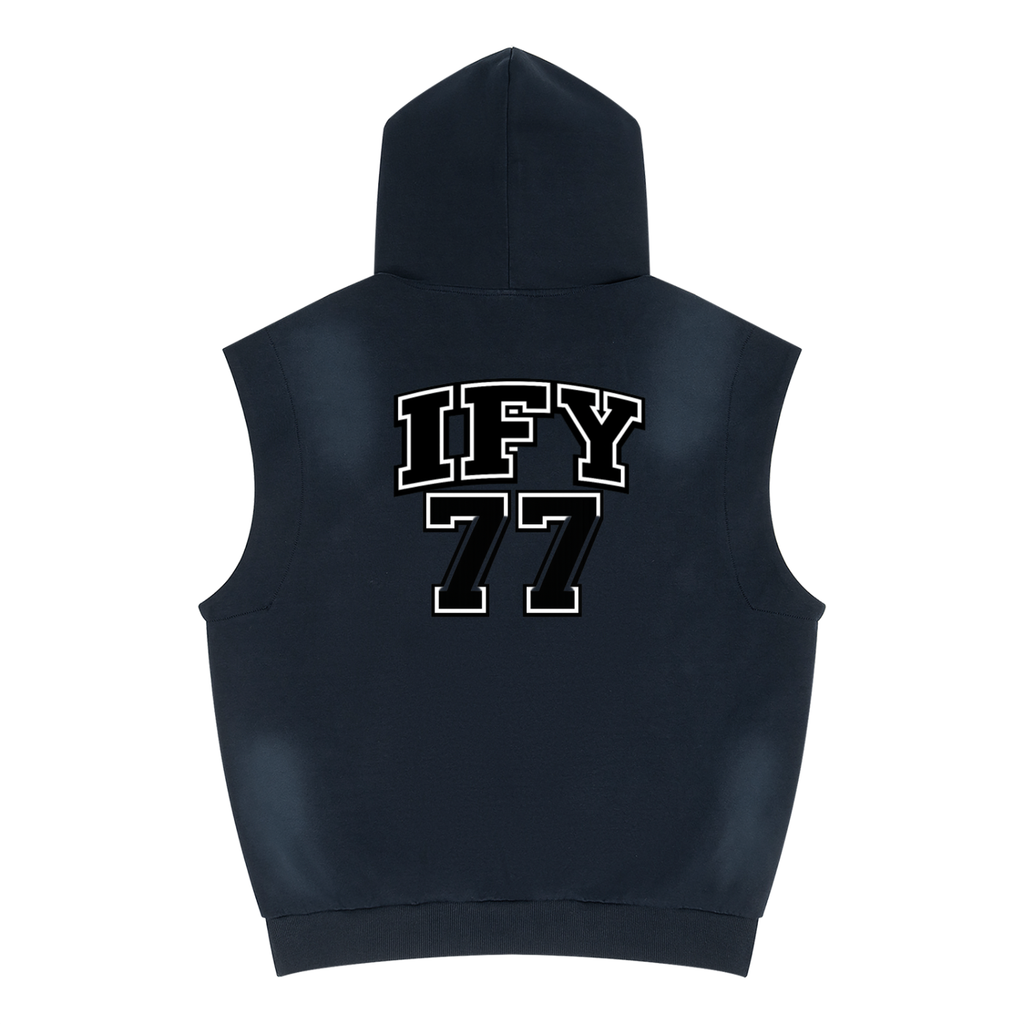 Unisex Vintage Wash Sun Fade Sleeveless Hoodie