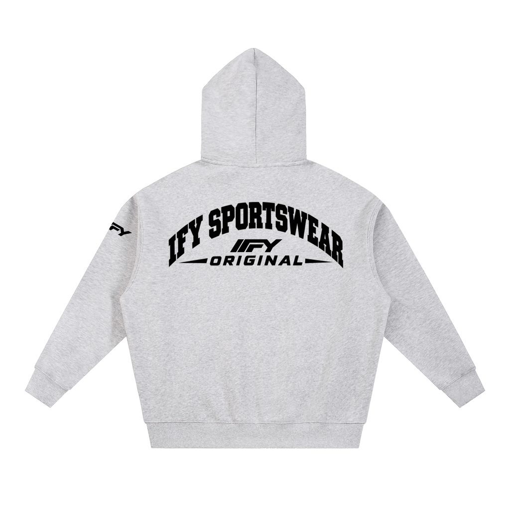 Oversized Two-Way Zip Fleece Hoodie
