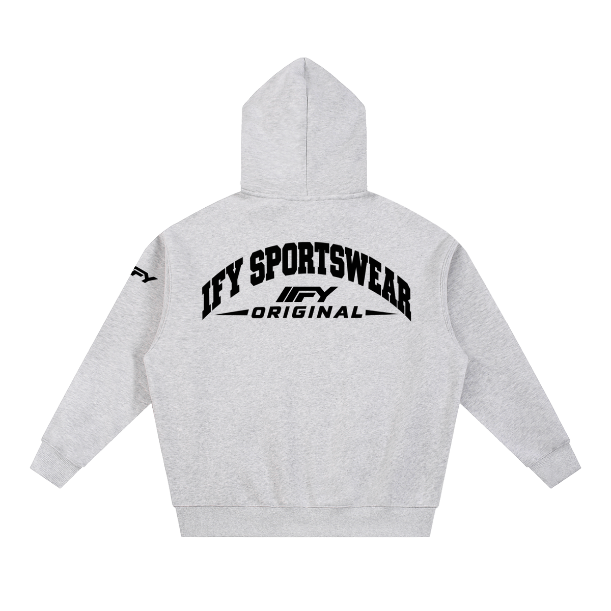 Oversized Two-Way Zip Fleece Hoodie