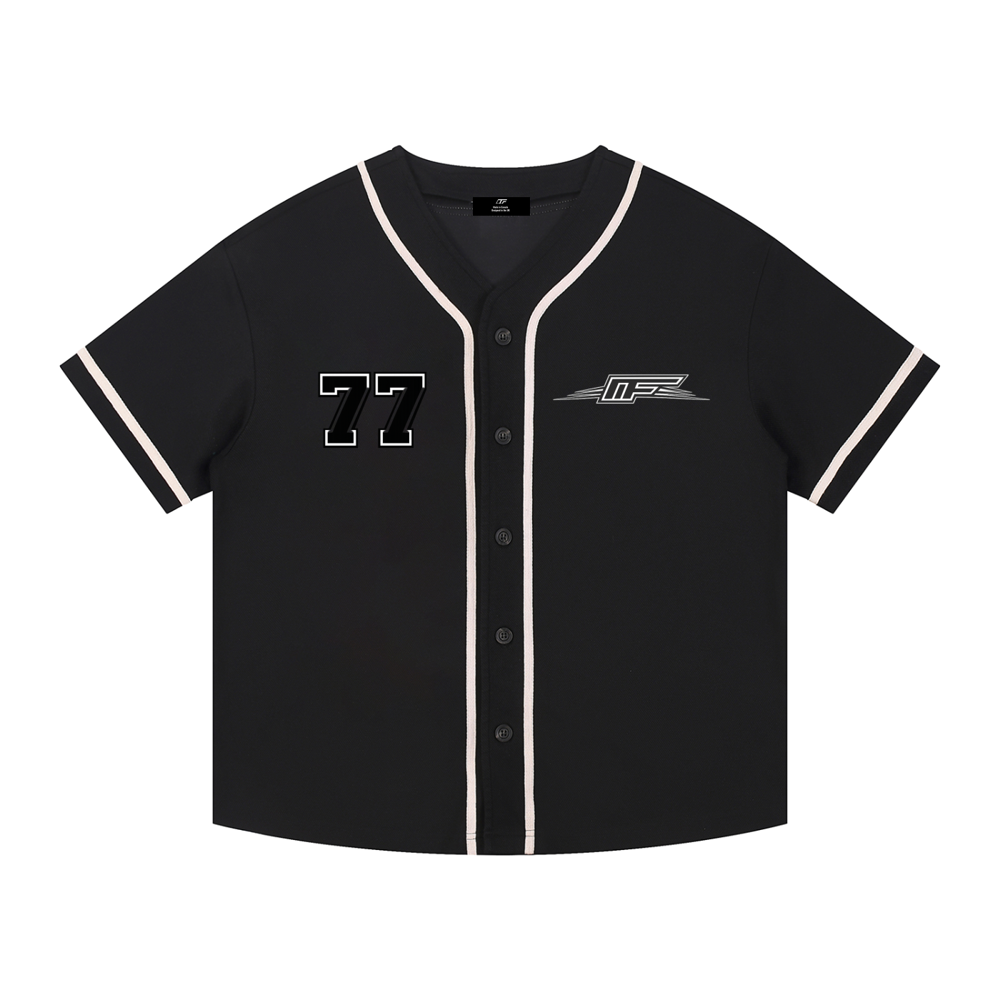 Contrast Piped Button-Up Jersey