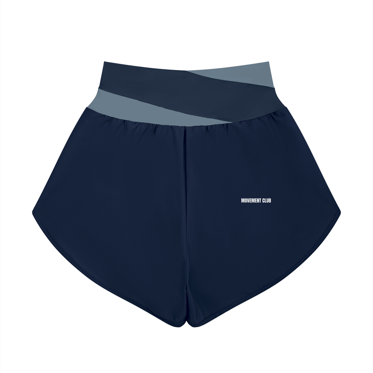 Panelled Crossover-Waist Yoga Shorts