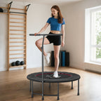 40" Fitness Trampoline With Adjustable Handle, Rebounder Trampoline, Mini Jumper For Indoor Exercise Workout, Black - IFY Sports