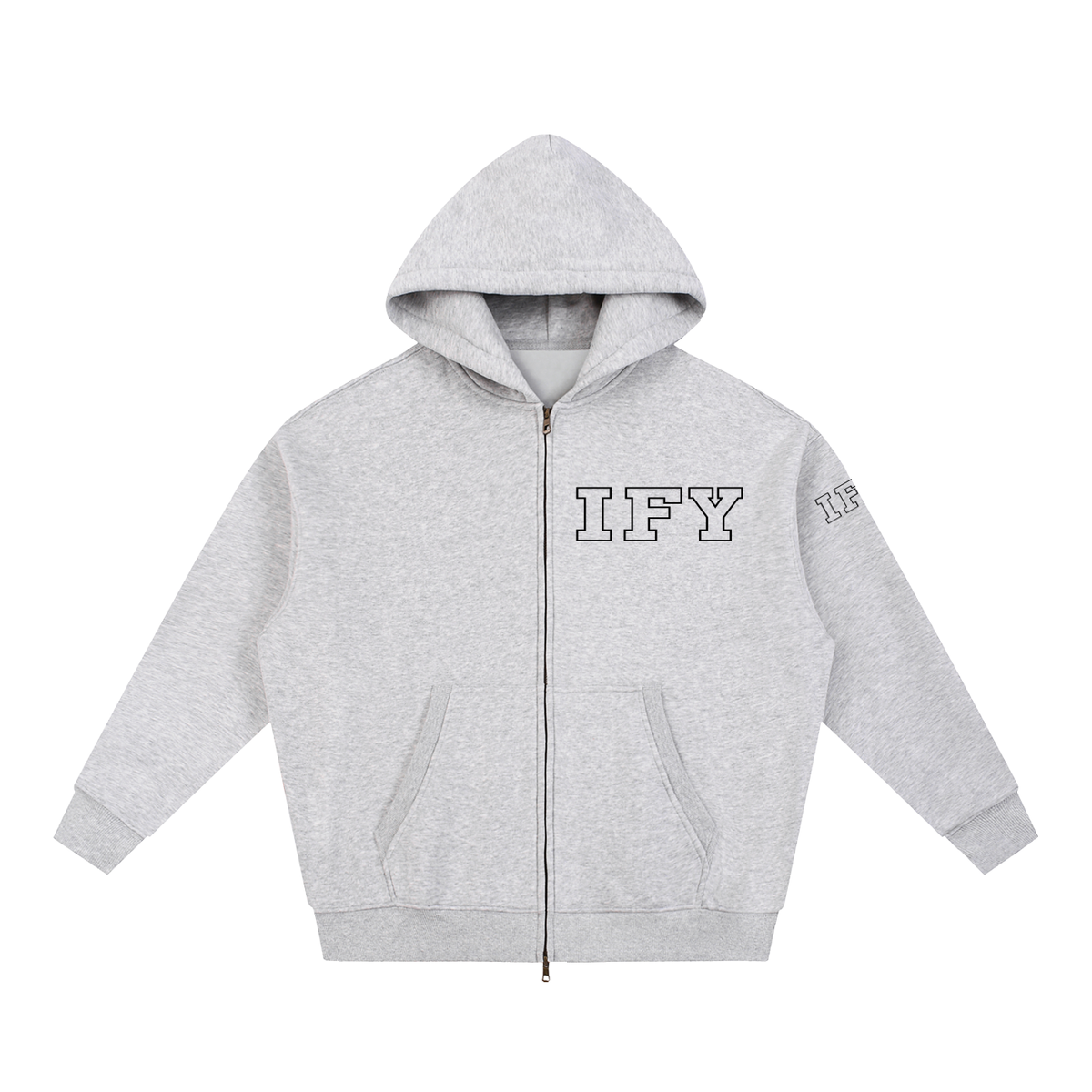 Oversized Two-Way Zip Fleece Hoodie